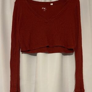 Women's Rust Long Sleeve Crop Top